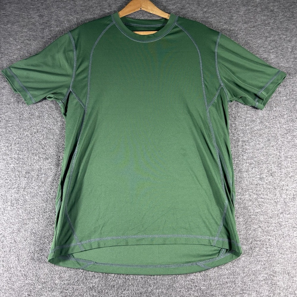 Alo Cool Fit Short Sleeve T-Shirt Men's Size M Green Workout Gym Hiking Outdoors